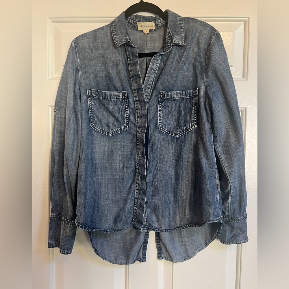Cloth & Stone long sleeve denim top - Size S
